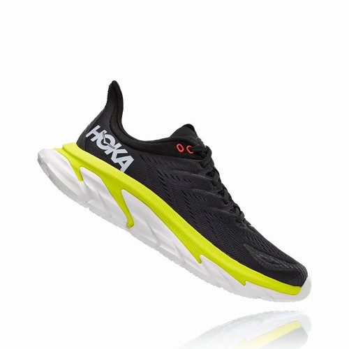 Hoka One One CLIFTON EDGE Road Running Shoes For Men India Black/Green IN-9403